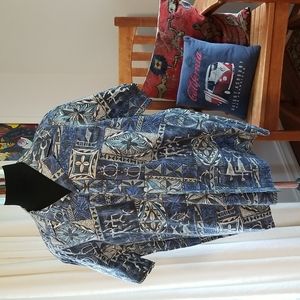 MAKAPUU Vintage Hawaiian Shirt XXL Blue